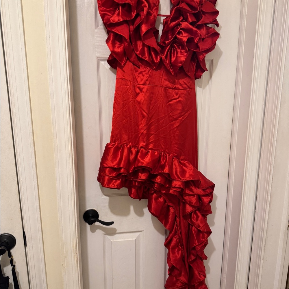 Fashion Nova Red Asymmetrical Dress - Picture 3 of 3